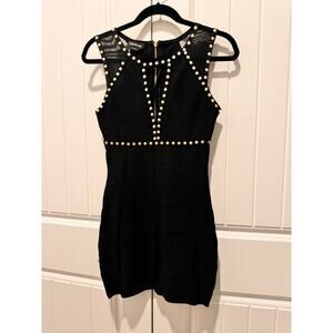 Bebe Classic Black‎ Bodycon Bandage Dress Size Small